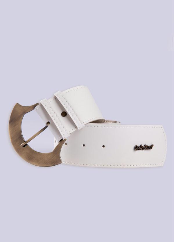 Quintess - Cinto Off White com Fivela de Metal