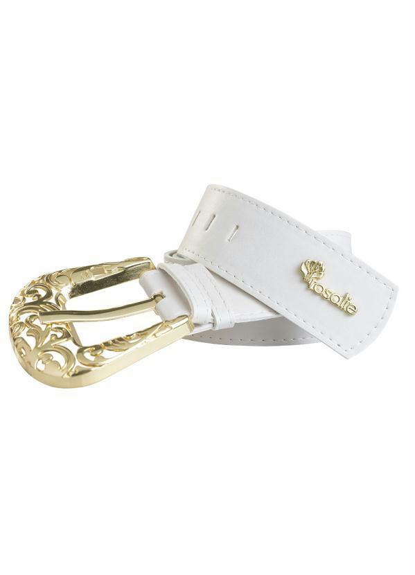 Rosalie - Cinto Off White com Fivela Grande