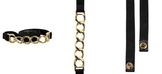 Cinto Preto com Correntes Moda Evanglica