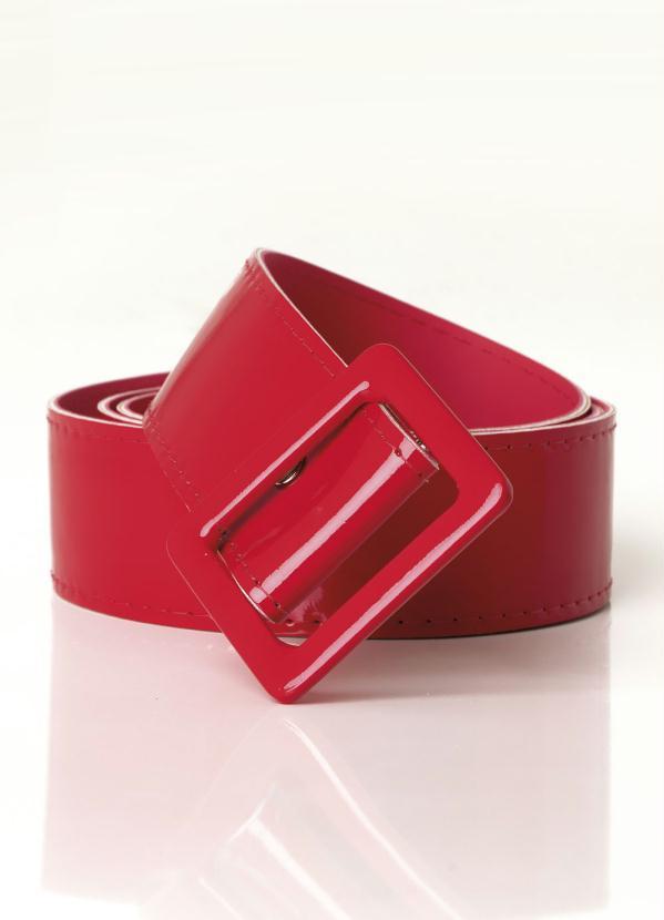 Outlet - Cinto Vermelho com Fivela Quadrada 1