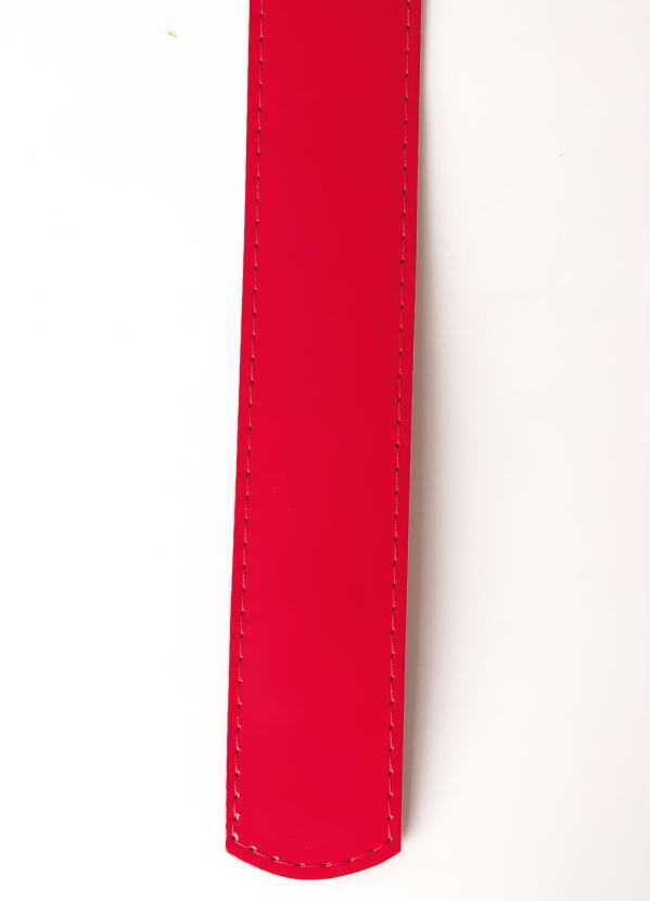 Outlet - Cinto Vermelho com Fivela Quadrada 3