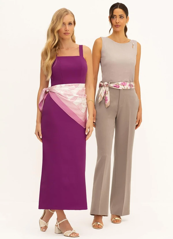 Principessa - Lenço Barrado Off White com Estampa Floral Rosa Livia 4