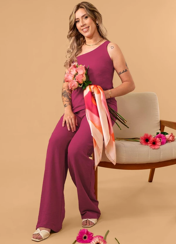 Principessa - Lenço Barrado Off White com Estampa Rosa com Laranja Liz 3