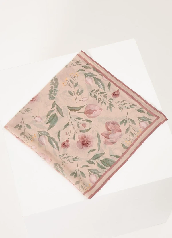 Principessa - Lenço Barrado Estampado Rosê Floral Ane 3