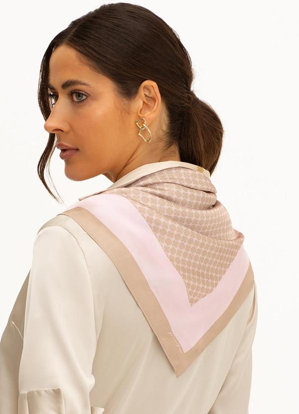 Principessa - Lenço Barrado Estampado Nude e Rosa Luiza 2