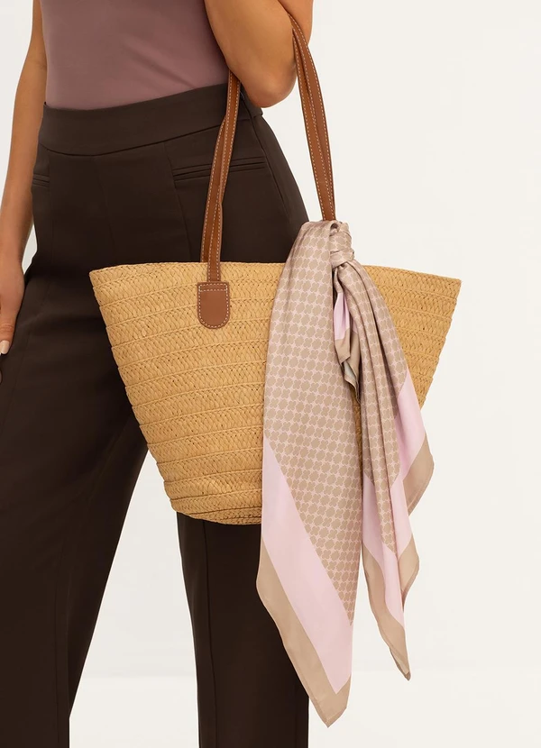 Principessa - Lenço Barrado Estampado Nude e Rosa Luiza 6