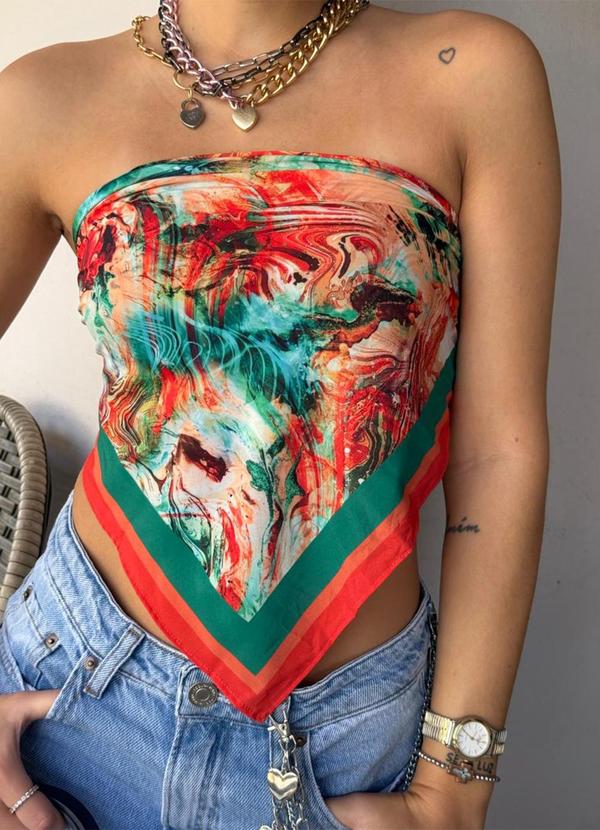 Choyee - Lenço Energy Print Laranja 2