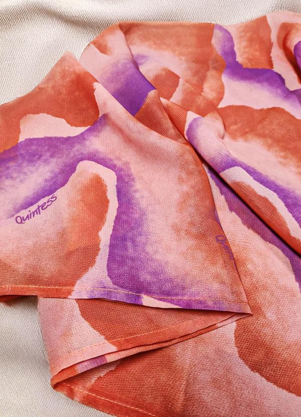 Quintess - Lenço Estampa Laranja Mística em Poliéster 11