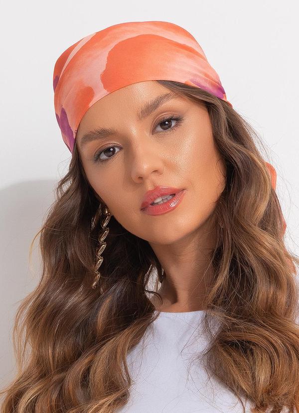 Quintess - Lenço Estampa Laranja Mística em Poliéster 3