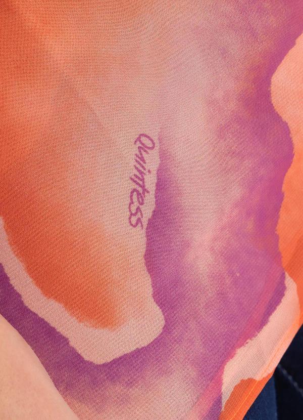 Quintess - Lenço Estampa Laranja Mística em Poliéster 8