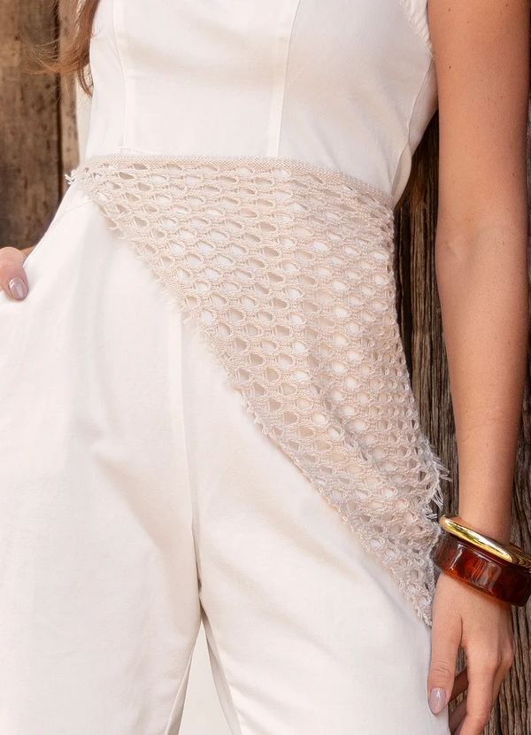 Quintess - Lenço Off White em Tricô