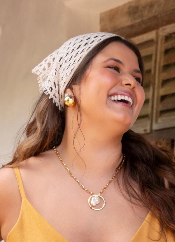 Quintess - Lenço Off White em Tricô 2