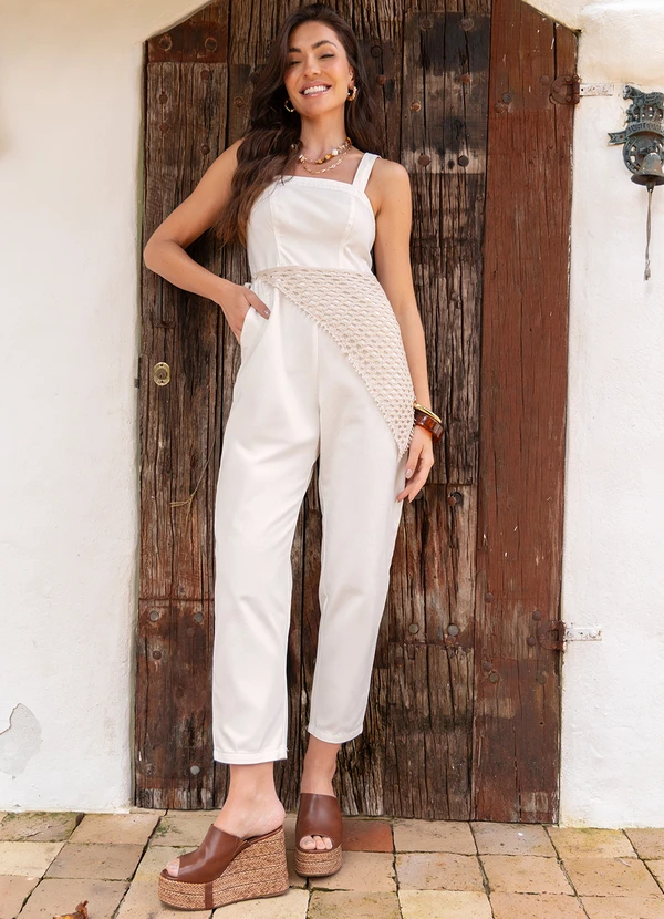 Quintess - Lenço Off White em Tricô 3