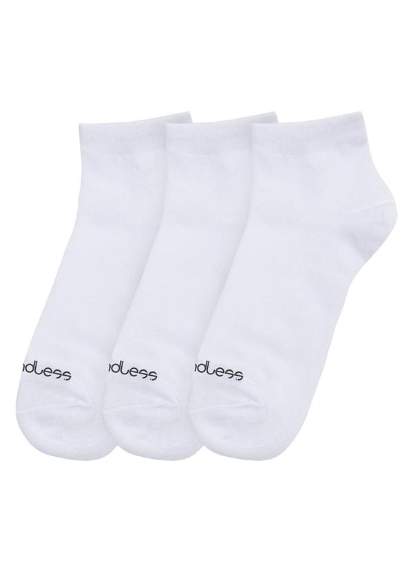 Endless - Kit 3 pares de Meias Cano Curto Branco