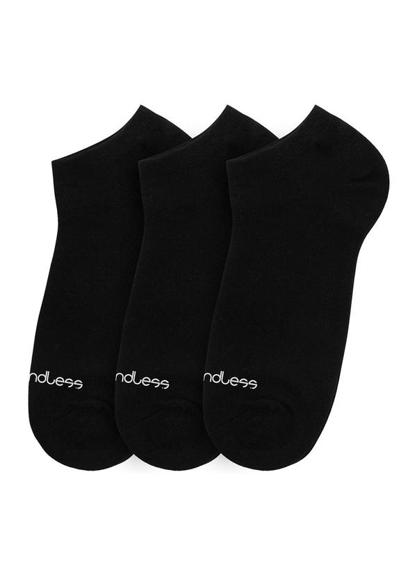 Endless - Kit 3 pares de Meias Soquete Preto