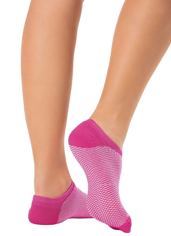 Alma Dolce - Kit com 2 Meias Azul e Rosa em Poliamida 5