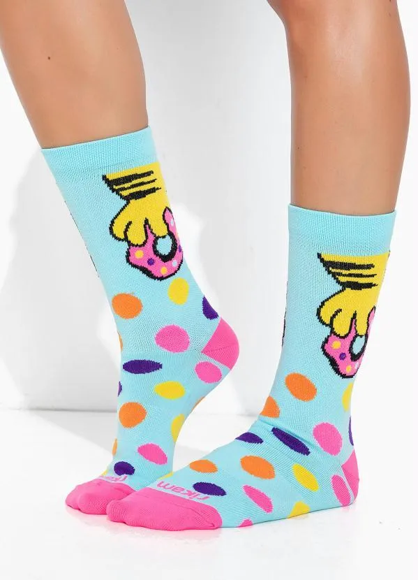 Alma Dolce - Meia Cano Alto Azul Claro