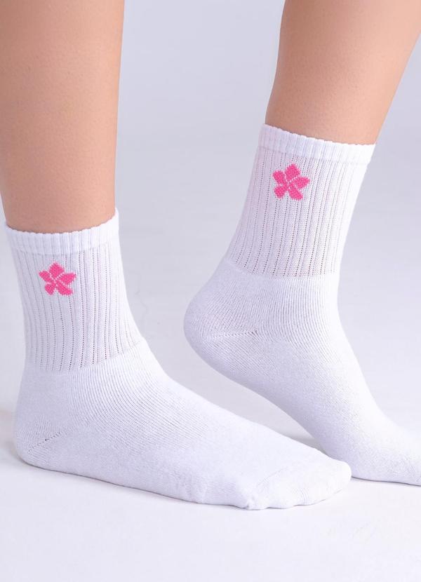 Dukali - Meia Feminina Soquete sem Costura Branco