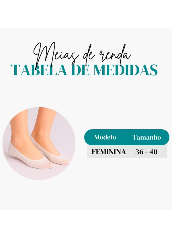 Dukali - Meia Invisível Renda Branco 3