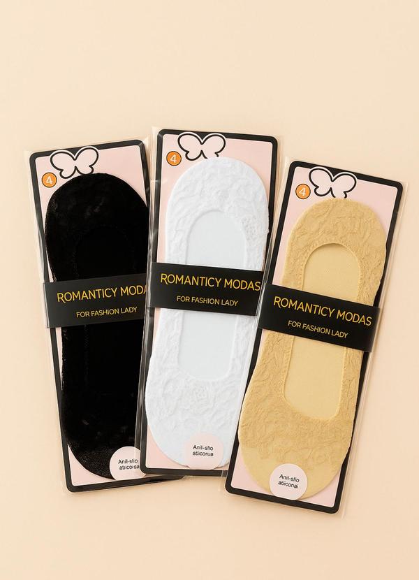 Dukali - Meia Invisível Renda Branco 4