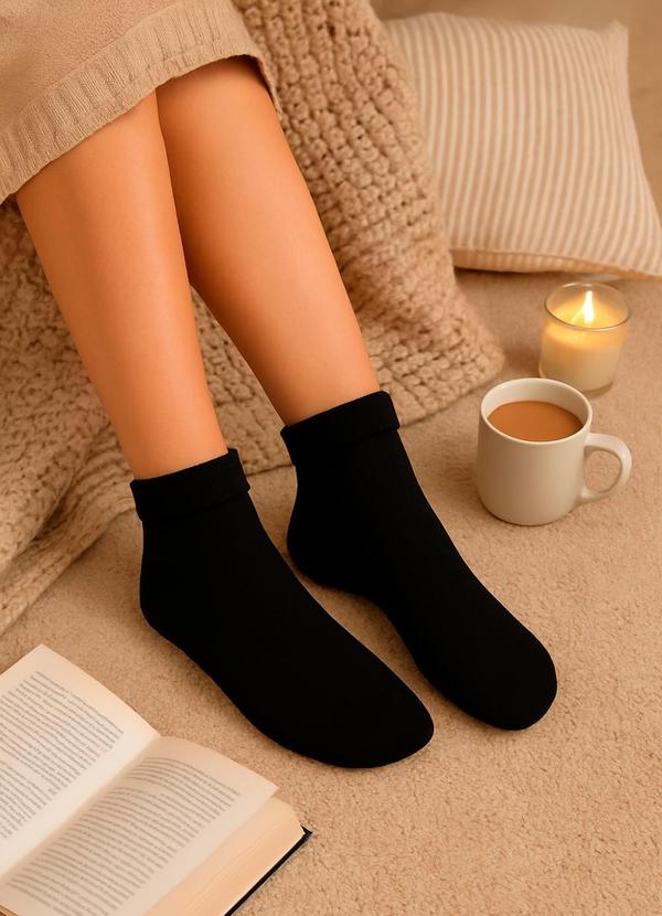 Dukali - Meia Peluciada Kit 2 Unidades Preto 2