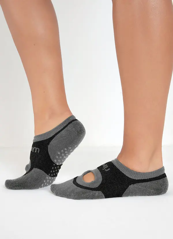 Alma Dolce - Meia Sapatilha Antiaderente Preto/Cinza 2