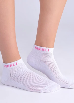 Meia Sapatilha Feminina Branco Dukali