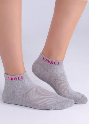 Dukali - Meia Sapatilha Feminina Cinza - DUKALI