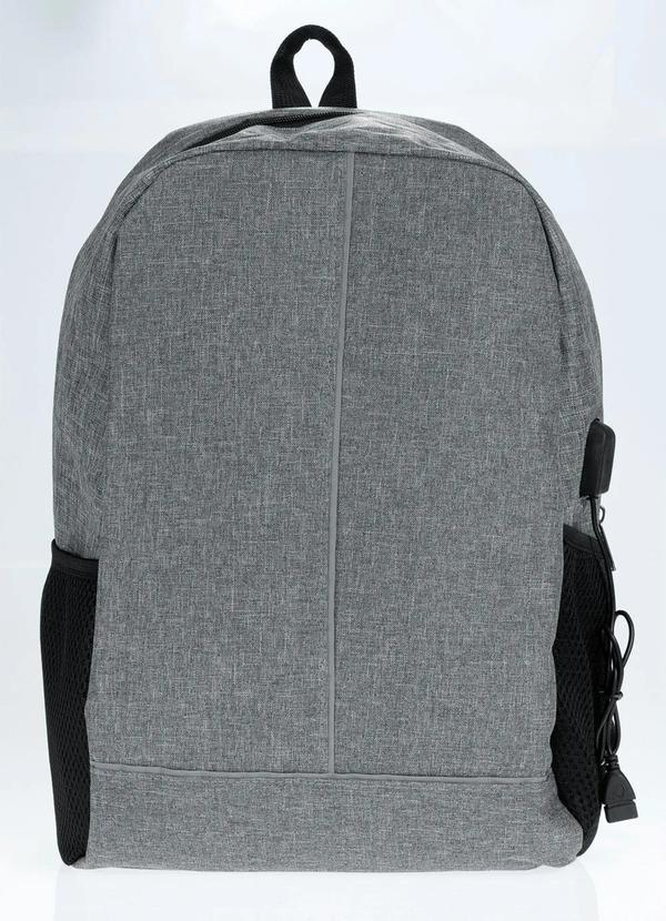 Perfecta - Mochila Cinza com Divisória Interna e Entrada Usb