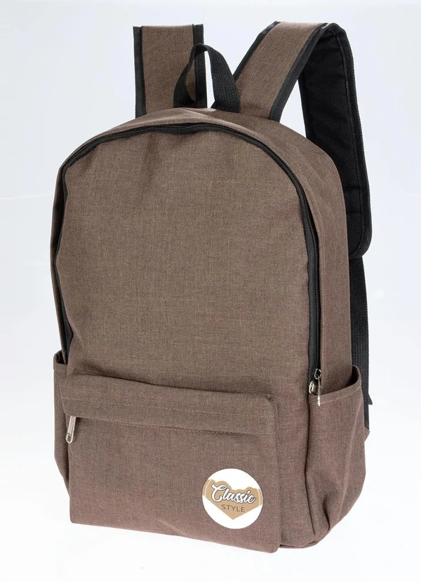 Perfecta - Mochila Marrom com Compartimentos Laterais 2