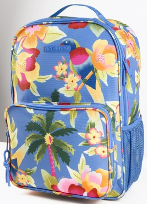 Farm Etc - Mochila Me Leva Floral Havaiano Azul - FARM ETC