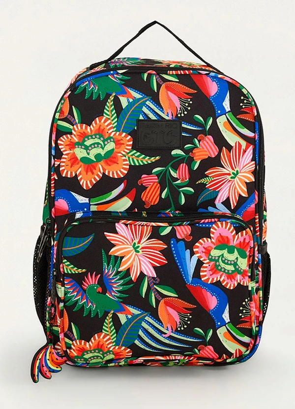 Farm Etc - Mochila Me Leva Jardim de Pássaros Preto
