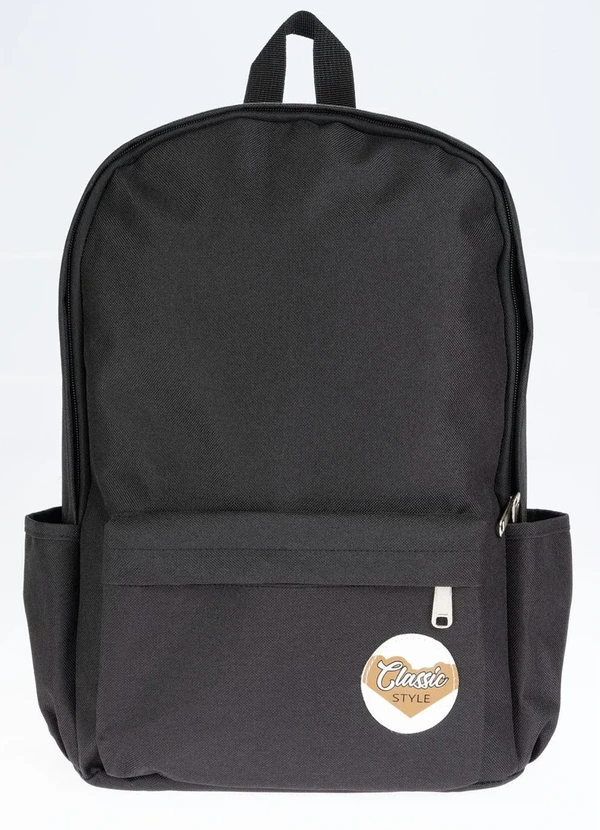 Perfecta - Mochila Preta com Compartimentos Laterais