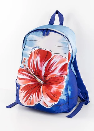 Farm Etc - Mochila Xodó Hibisco de Verão Navy Azul - FARM ETC