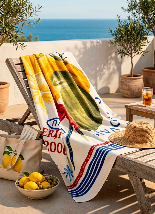 Farm Etc - Toalha Chamego Selo Praiano Navy Off White 3