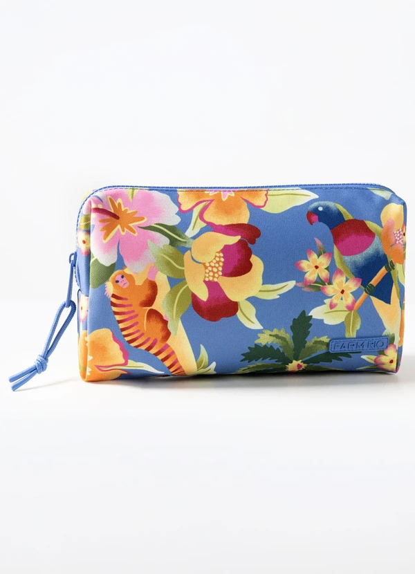 Farm Etc - Maxi Necessaire Ora Bolas Floral Havaiano Azul