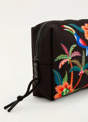 Farm Etc - Maxi Necessaire Ora Bolas Jardim Tropical Preto - FARM ETC