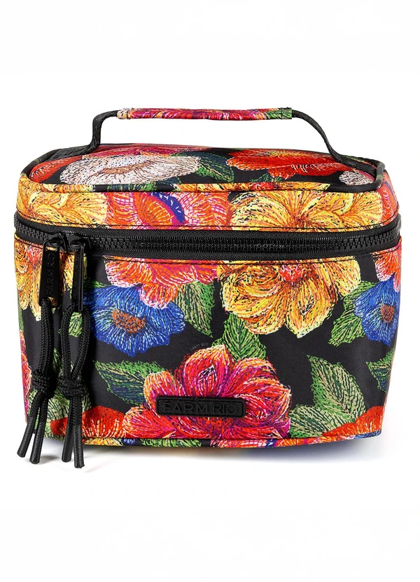 Farm Etc - Necessaire Me Leva Floral Paraíso Preto