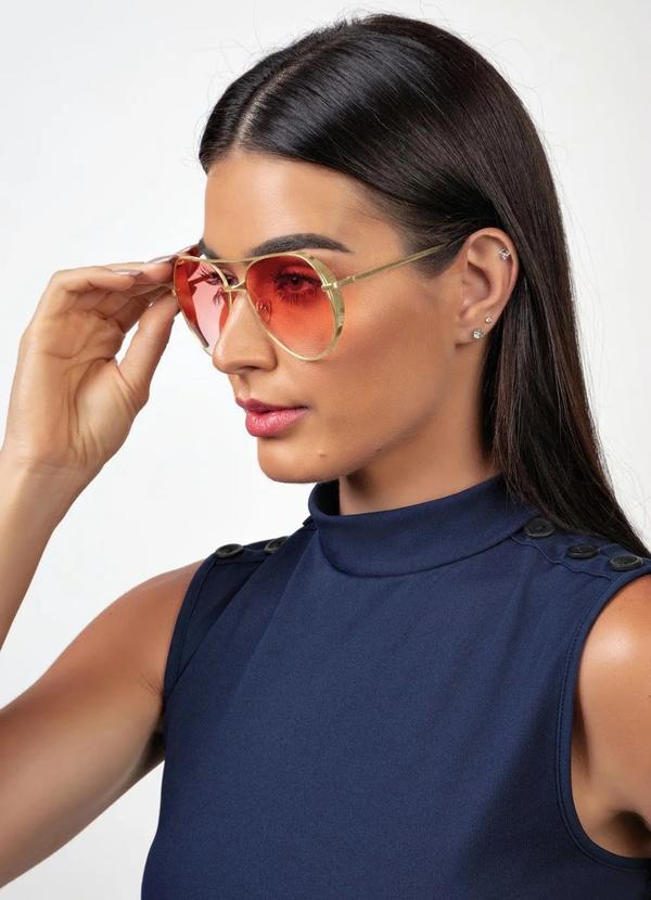 Mundo Lar - Óculos de Sol Aviador Rosa 1 Peça 3