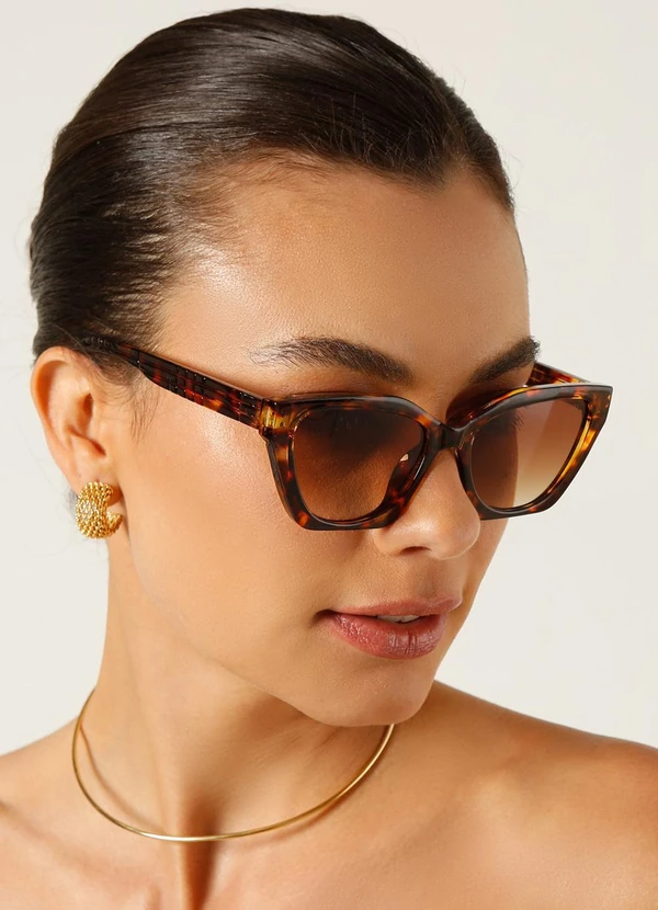 Principessa - Óculos de Sol Degradê Marrom Boston