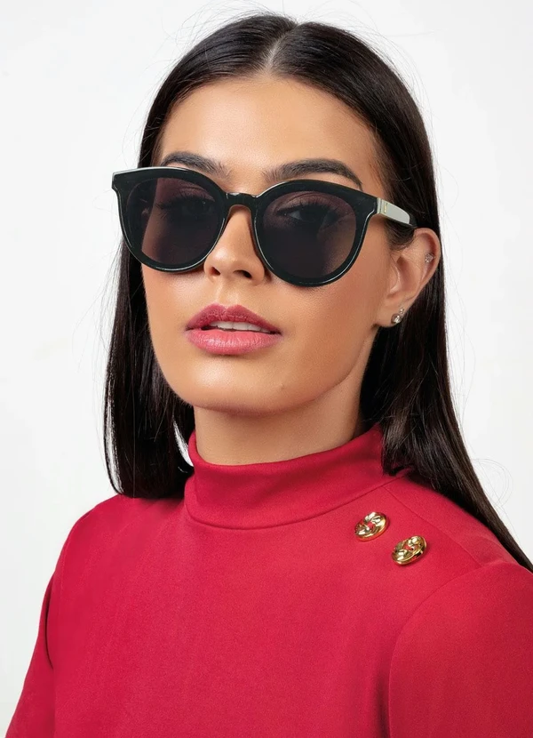 Mundo Lar - Óculos de Sol Gatinho Preto 1 Peça 2