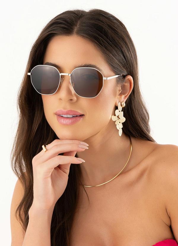 Quintess - Óculos de Sol Marrom em Acetato