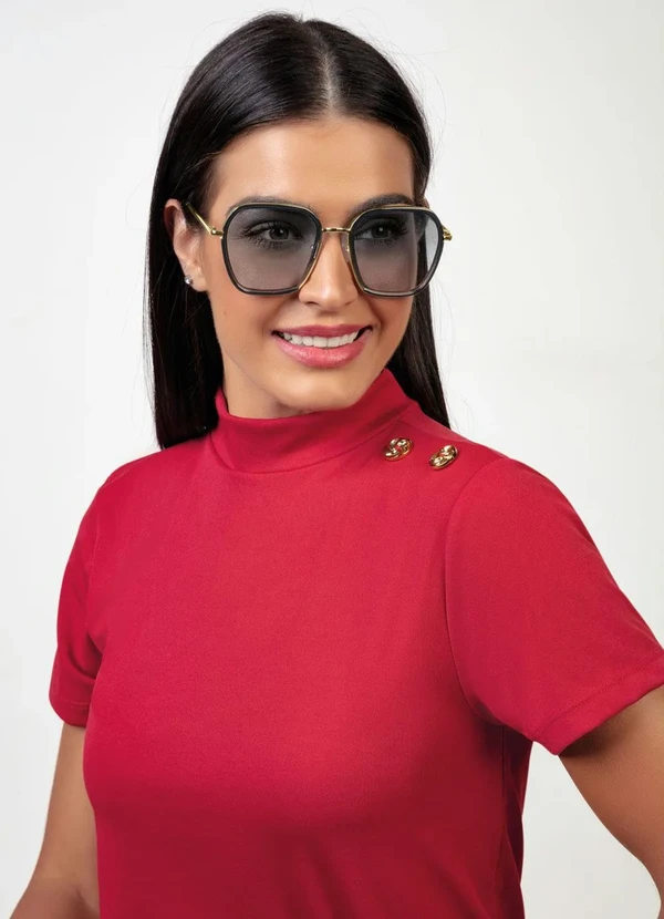 Mundo Lar - Óculos de Sol Retrô Preto 1 Peça 2