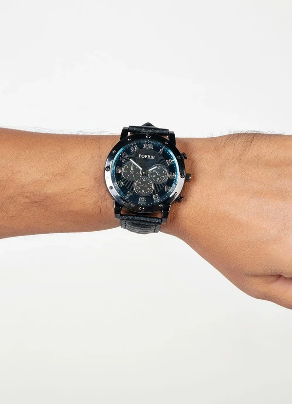 Mundo Lar - Relógio Masculino Redondo Preto 1 Peça 2