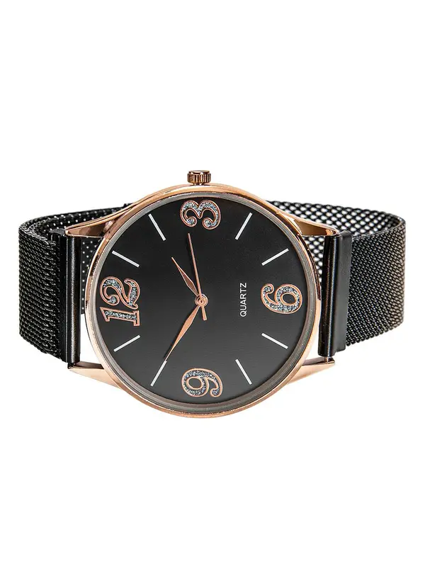 Mundo Lar - Relógio Preto 11 Cm 4