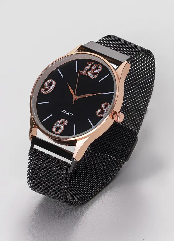 Mundo Lar - Relógio Preto 13 Cm 3