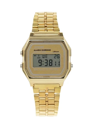 Mundo Lar - Relógio Quadrado Dourado 1 Peça - MUNDO LAR