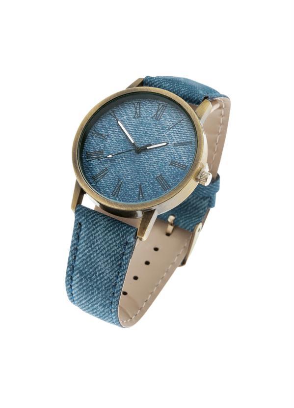 Mundo Lar - Relógio Redondo Jeans 2