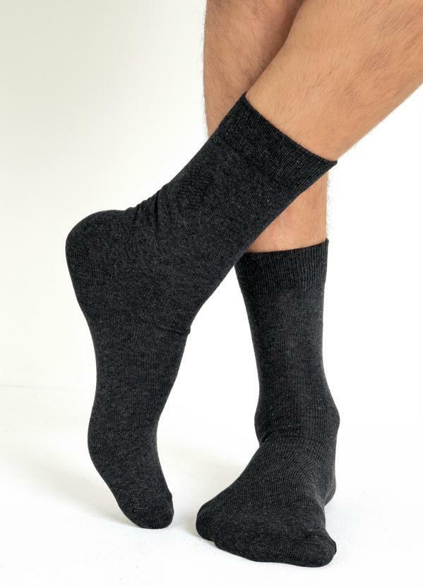 Actual - Meia Masculina Cano Médio Casual Chumbo