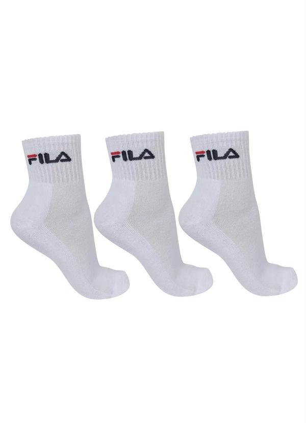 Fila - Tripack Meias Fila Cano Médio Branca
